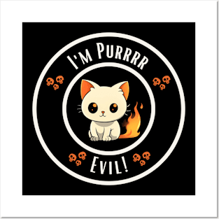 Purrr Evil Funny Cat Art Posters and Art